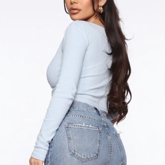 Fashion Nova • Blue “Cinch Me Down Top” 💙 - Picture 12 of 12